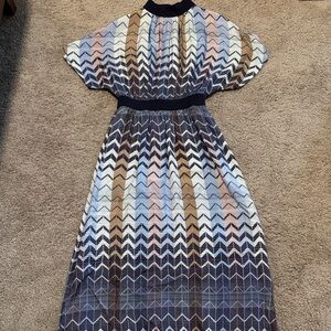 Ted Baker London Multicolor Chevron Midi Dress